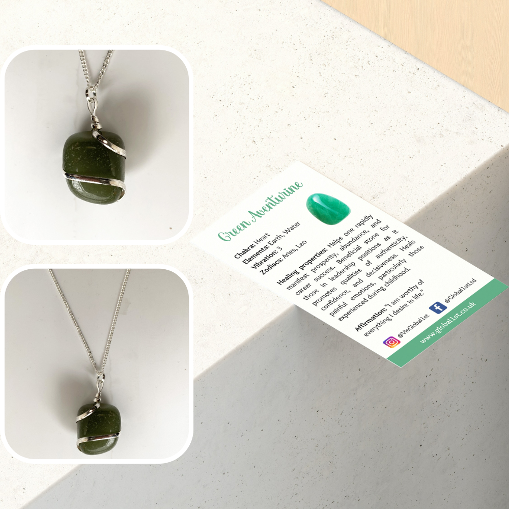 VIE - Wholesale Pendant/Charm Necklace - Tumbled Stone Wire Wrap Pendant, 2-3cm11