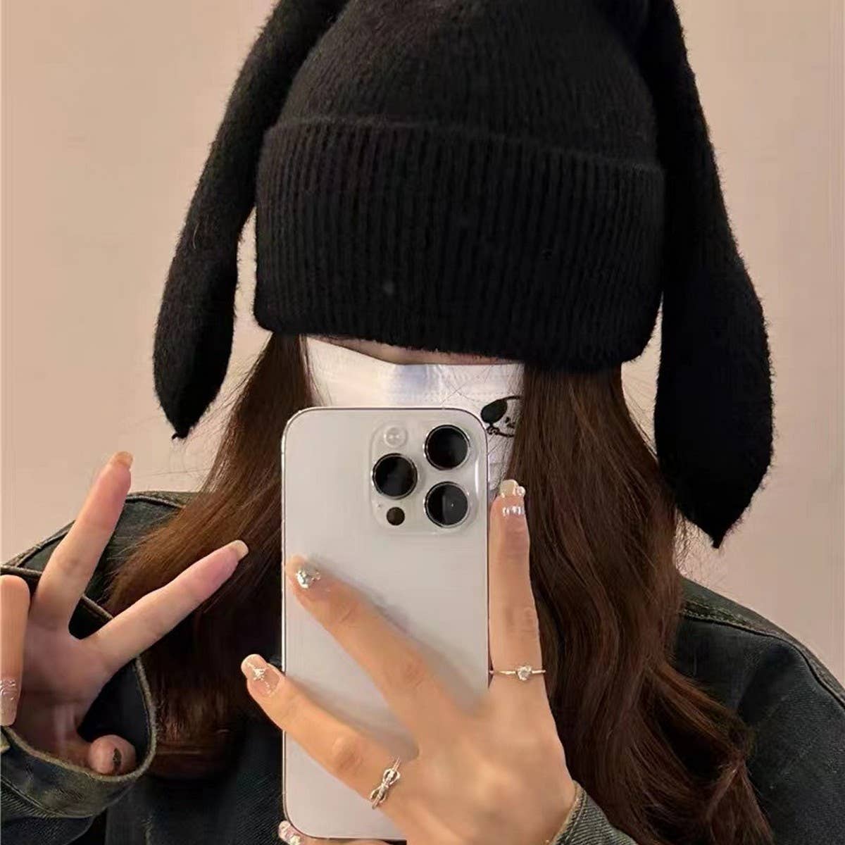 NINEXIS - Wholesale Beanie - Women's - CWAH2212_SOLID COLOR LONG EAR RABBIT KNITTED WOOL HAT8