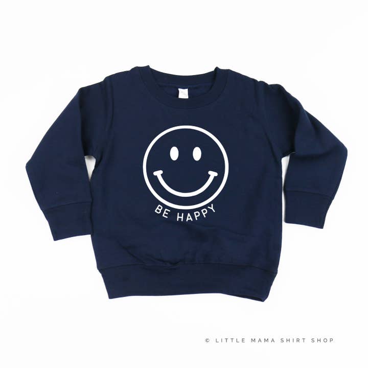 Little Mama Shirt Shop - Wholesale Sweatshirt - Kids - BE HAPPY - SMILEY FACE - Child Sweater11
