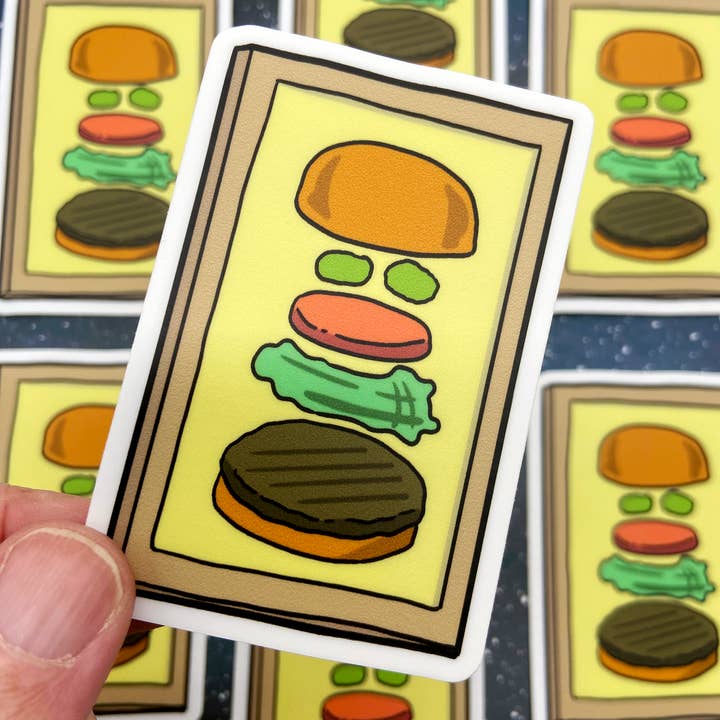 The Red Swan Shop – Engroshandel Klistermærke – Vinyl Mærkat - Burger Diagram Bobs Burgere