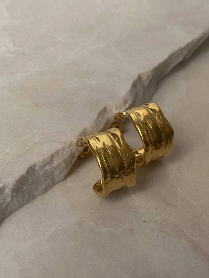 Olivia Textured Hoops for wholesale by Sweet Grove Collective