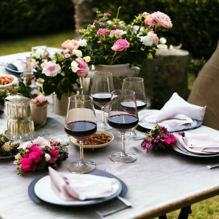 HomeRoots - Wholesale Wine glass - Set of Four Clear Tritan Plastic Stemmed Wine Glasses1