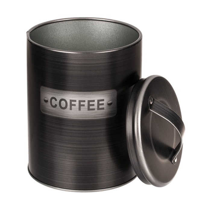 Out of the blue KG - Wholesale Food Storage Container - Black, round metal tin,1