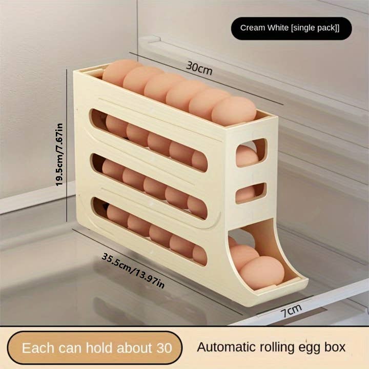 Shop Celino - Wholesale Egg Cup/Holder - Large Capacity Egg Storage Box with Automatic Rolling Rack1