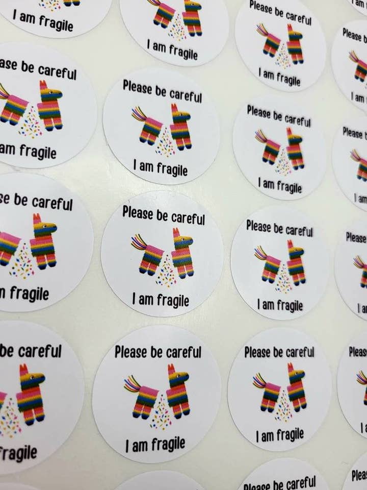 Folha autocolante X35 Frágil, Por favor, Cuidado, Envelope por atacado de The Sticker Scene