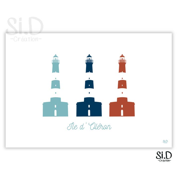 Poster 3 fari Ile d'Oléron per la vendita all'ingrosso da parte di Si.D