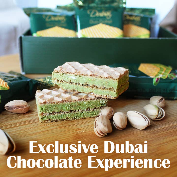 Ceres Gourmet - Wholesale Chocolate Bar - Dubai Chocolate Pistachio Wafers - 3 Piece