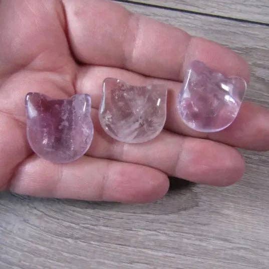 Keystone Crystals - Vente Pierre et cristal de spiritualité - Figurines de visage de chat en pierre précieuse 1 pouce – Sculptures d'animaux en cristal1
