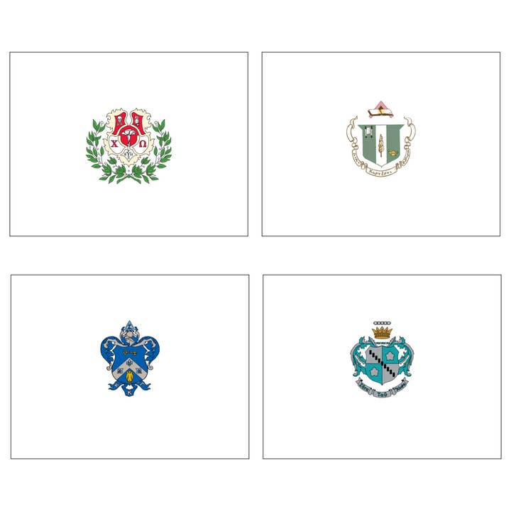 Donovan Designs - Wholesale Stationery/Notecard Set - SORORITY OFFICIAL CREST FOLDOVER NOTECARDS