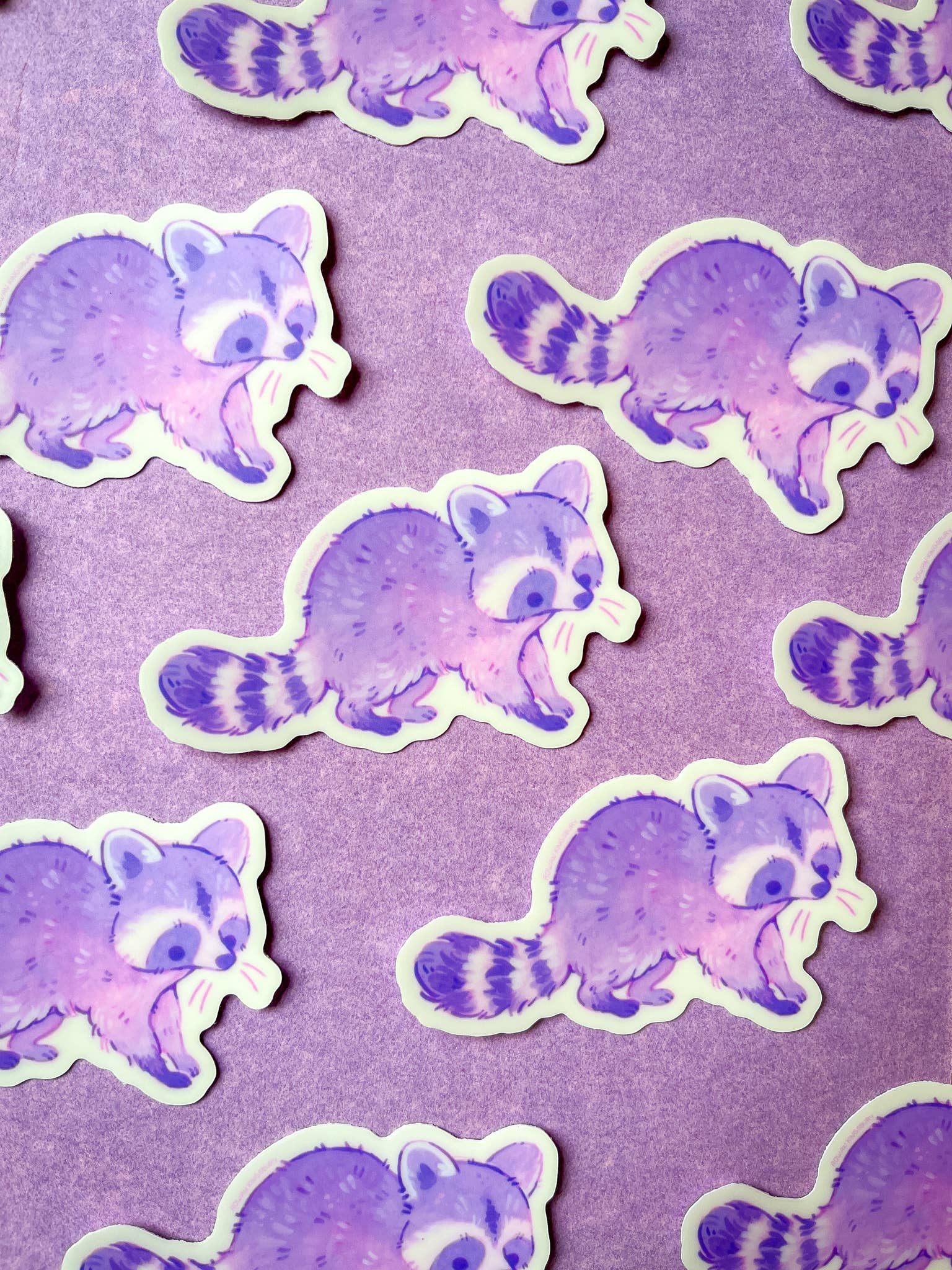 Rowan Kingsbury - Wholesale Sticker - Raccoon Glow-in-the-Dark Sticker3