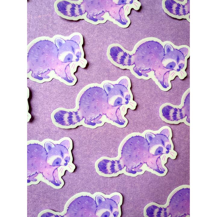 Rowan Kingsbury - Wholesale Sticker - Raccoon Glow-in-the-Dark Sticker3