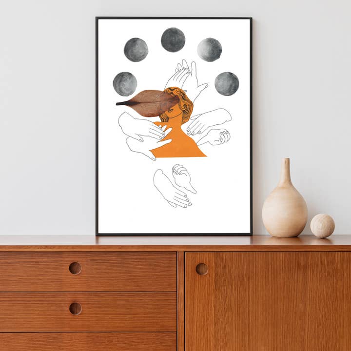 The Boon' Moon Phases Fine Art Print for wholesale by The Rising Space
