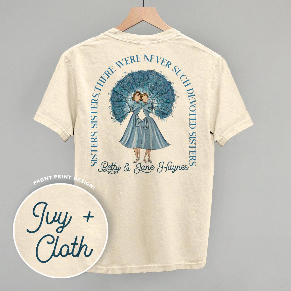 Ivy + Cloth - Wholesale Screen Printed T-Shirt - Women's - Sisters, Sisters (Back Print)1