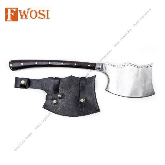 Fwosi - Vente Couteau de cuisine/multi-usage - Hache viking forgée à la main | Objet de collection traditionnel | Fabriquée artisanalement en acier 51604