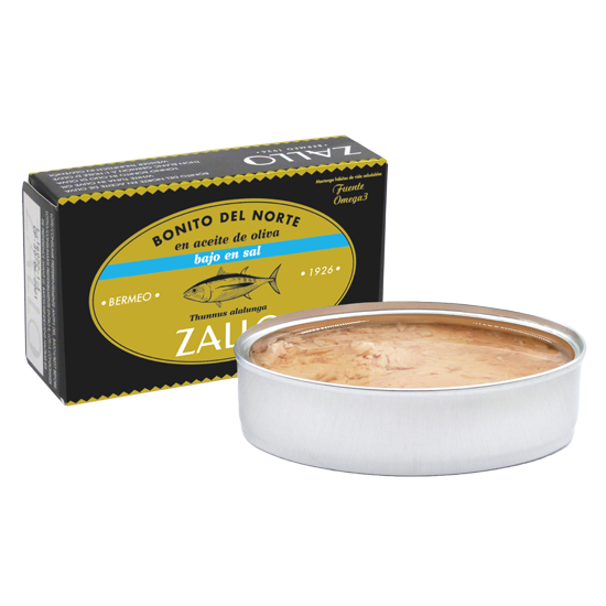 Zallo - Vendita all'ingrosso Pesce in scatola - Bonito del Norte in olio di oliva a basso contenuto di sale 112 g1