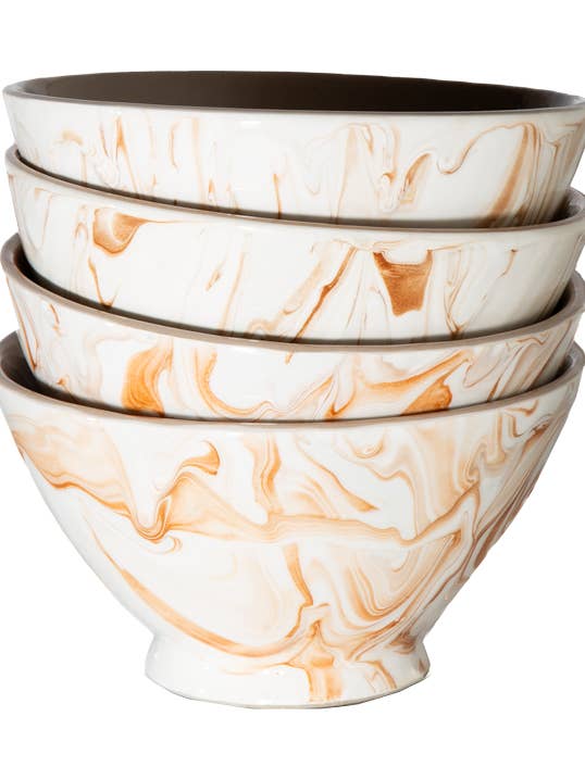 Marbled Terra Ramen Bowl - Set of 4 for wholesale by Une Vie Nomade