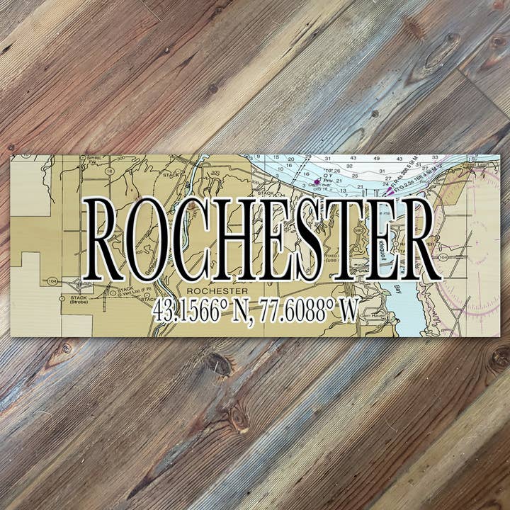 Map Mom - Wholesale Sign - Custom Location- 3x9 Wood Mini Map Coordinate Sign