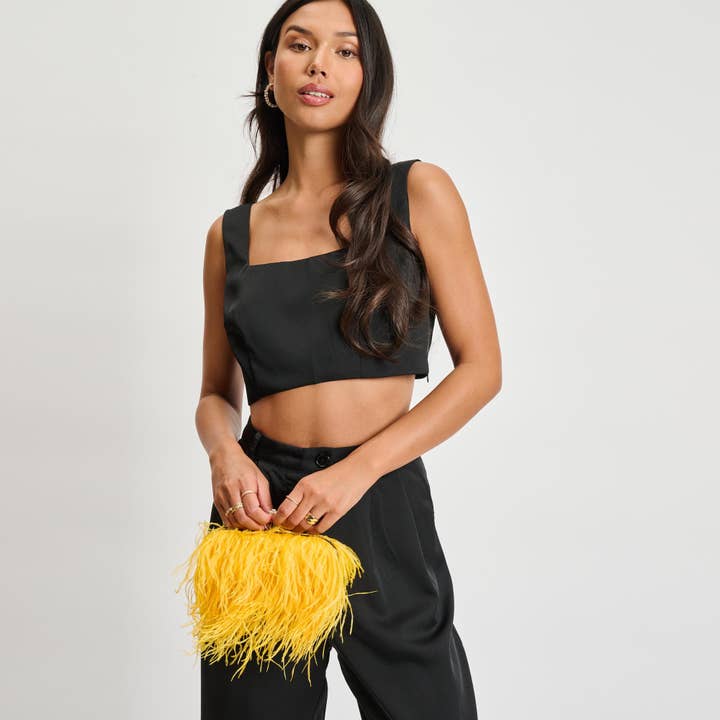 Moda Luxe - Wholesale Clutch Bag - Women's - Harlow Feather Evening Bag