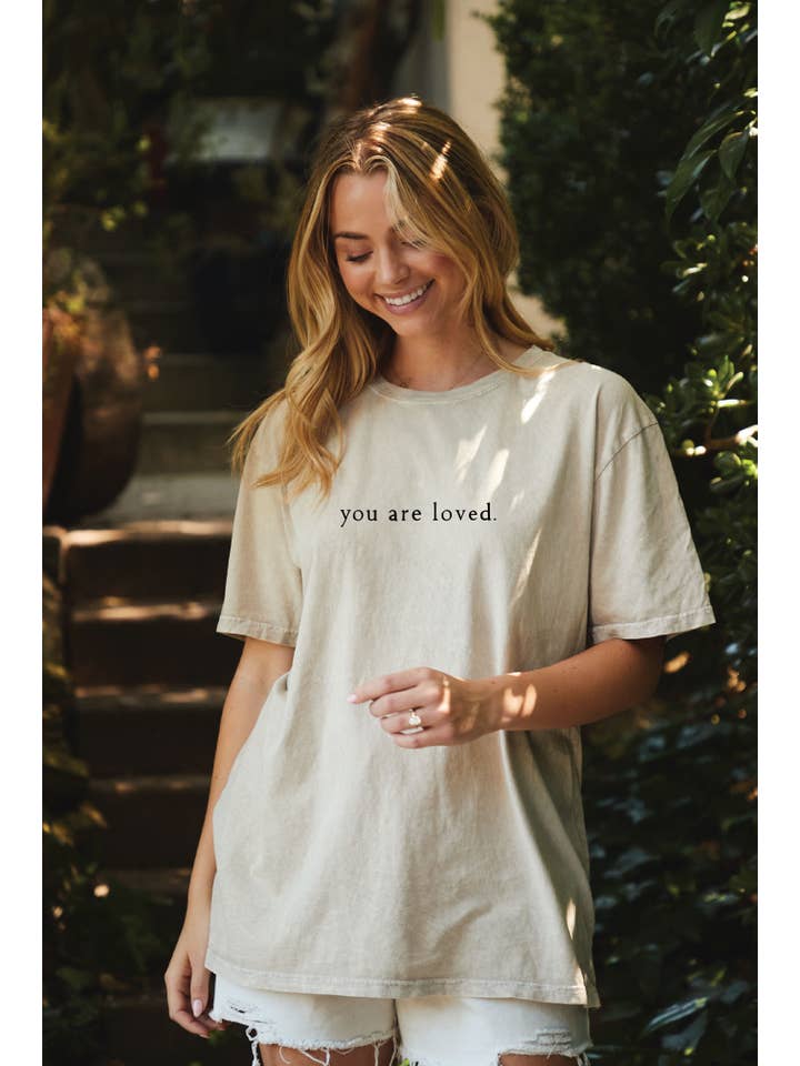 OAT COLLECTIVE - Wholesale Screen Printed T-Shirt - Women's - YOU ARE LOVED. Oversized Graphic Top