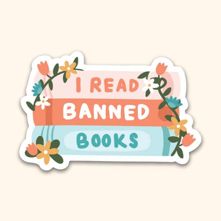 Autocollant J'ai lu des livres interdits pour la vente par Oh Happy Dani