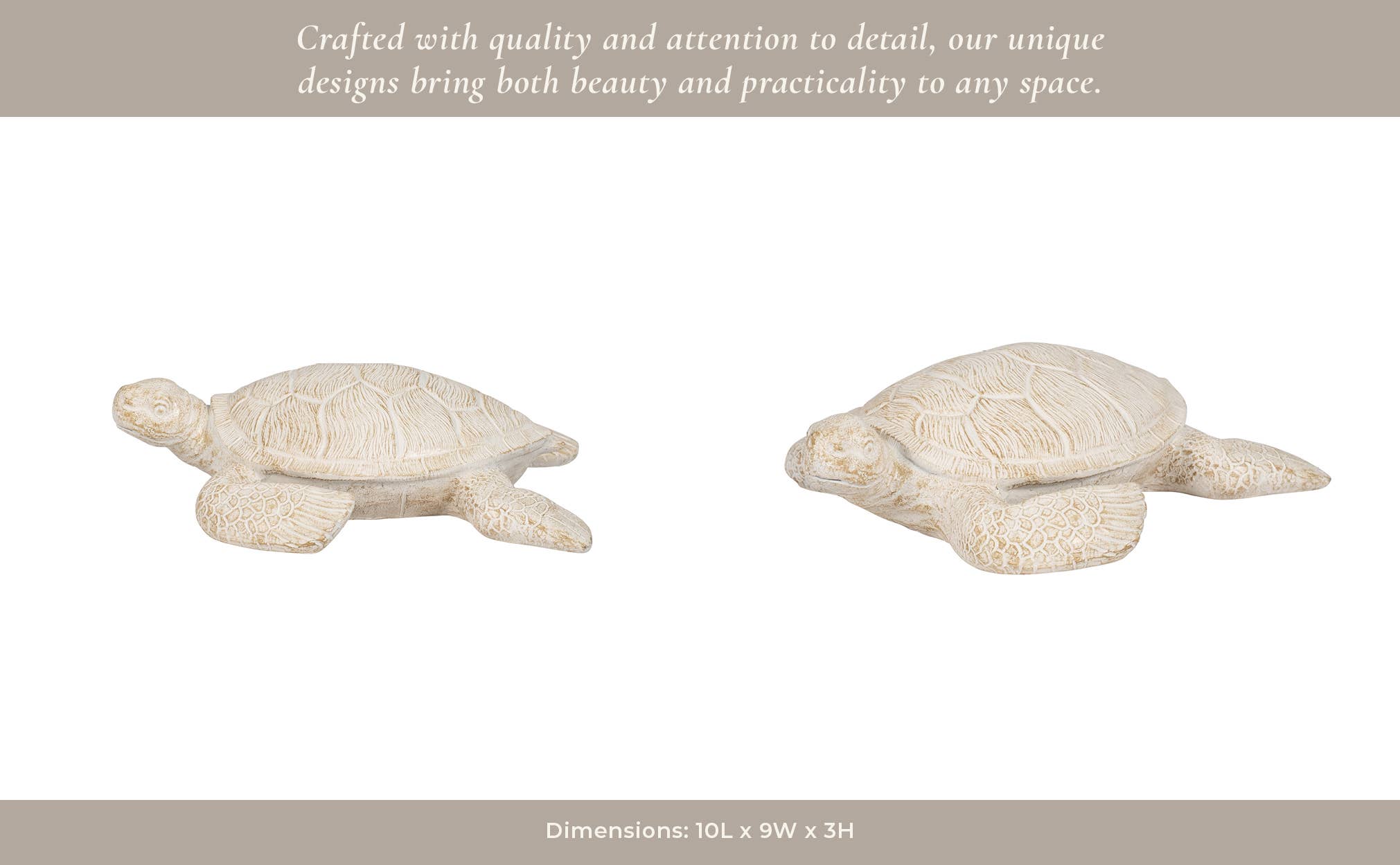 Sagebrook Home - Wholesale Decorative Figurine - Decorative Figurine - Ivory Resin Solid Sea Turtle. 10 in.13