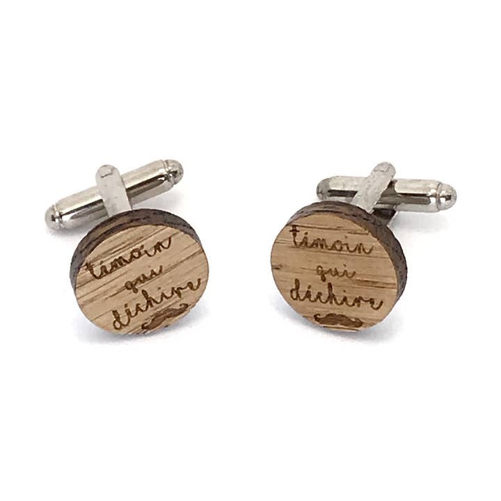 Temoin That Tears trouw manchetknopen van hout voor wholesale door Sac de Noeud