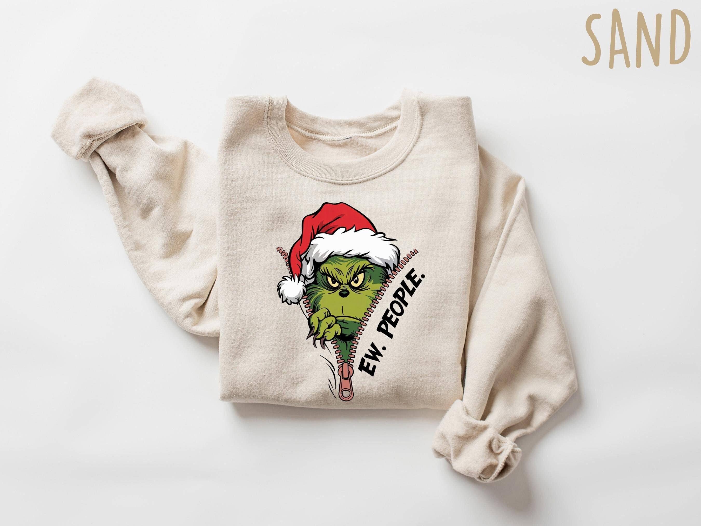TheKingShirt - Wholesale Graphic Sweatshirt - Women's - Christmas Grinch Sweatshirt - Funny Ew People Design0