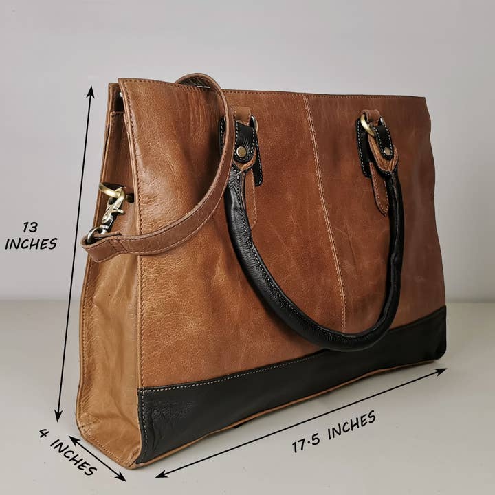 GoodHides Ltd. – wholesale Shoulder bag – women's – The Signature 17" Leather Laptop Bag, Copper6