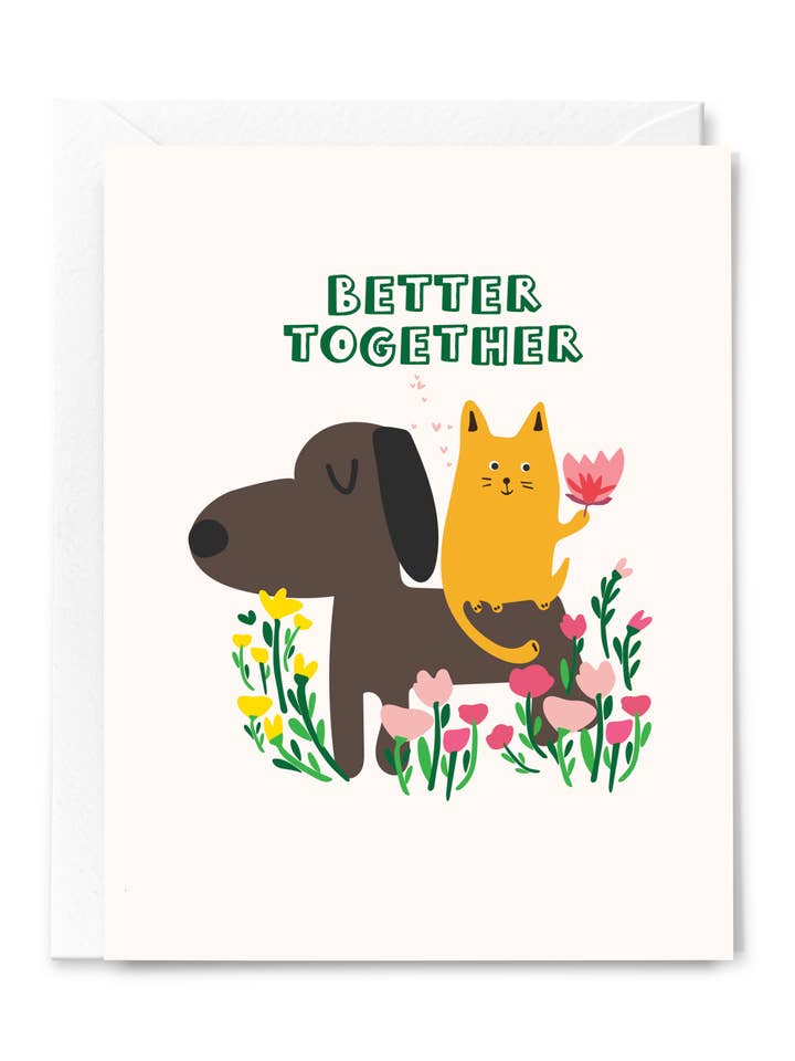 Better Together Love and Friendship Greeting Card for wholesale by Happy Just Happy