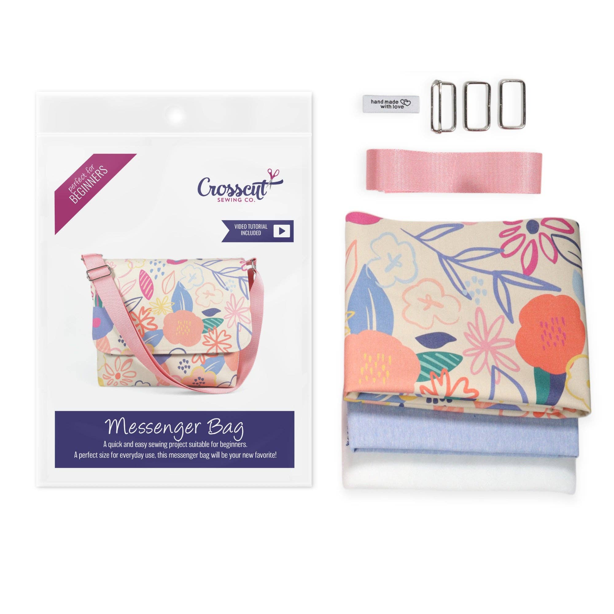 Crosscut Sewing Co. - Wholesale DIY Craft Kit - Messenger Bag Sewing Kit - DIY Beginner Sewing Project Kit Kids and Adults2