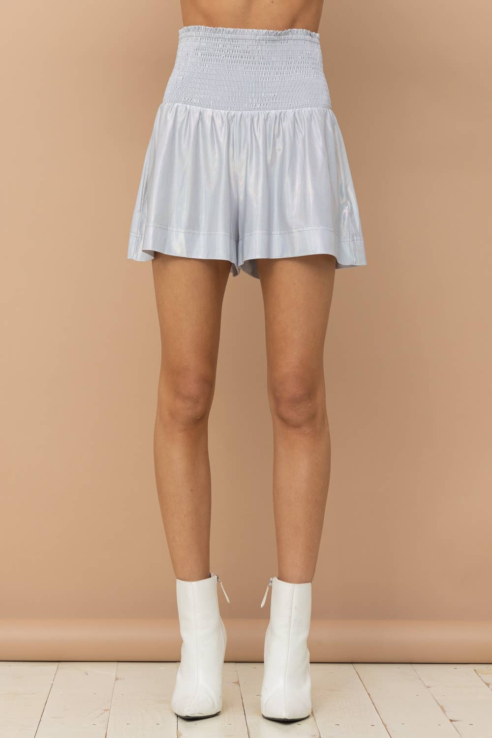 Blue B - Wholesale Shorts - Women's - 22350P - Smocked Waist Metallic Golden Shorts6