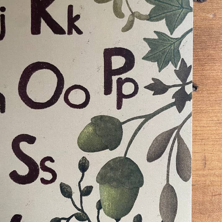 Rebecca Searl-Stevens – Impressão artística – Criança e bebé por atacado – Impressão do Alfabeto - Floresta Florestal6