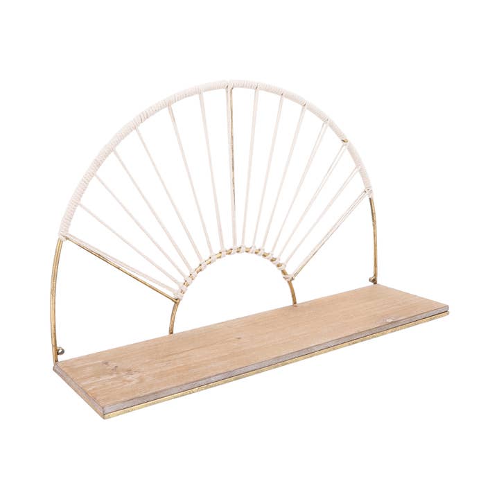Sagebrook Home – wholesale Vägghylla – Guld 13/16 tum Metall Halvmåneformade Vägg Hyllor