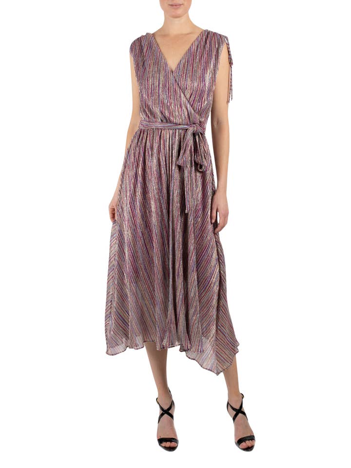 Abito avvolgente in rete metallica plissettata per la vendita all'ingrosso da parte di Julia Jordan