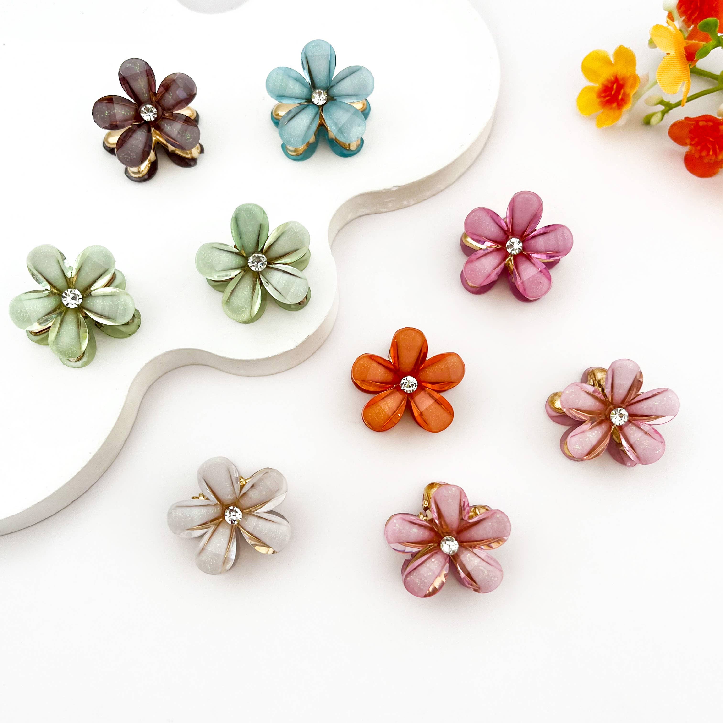 mildstyles - Vente Pince à cheveux – femme - Élégante Mini Pince à Cheveux Étincelante à Motif Floral8