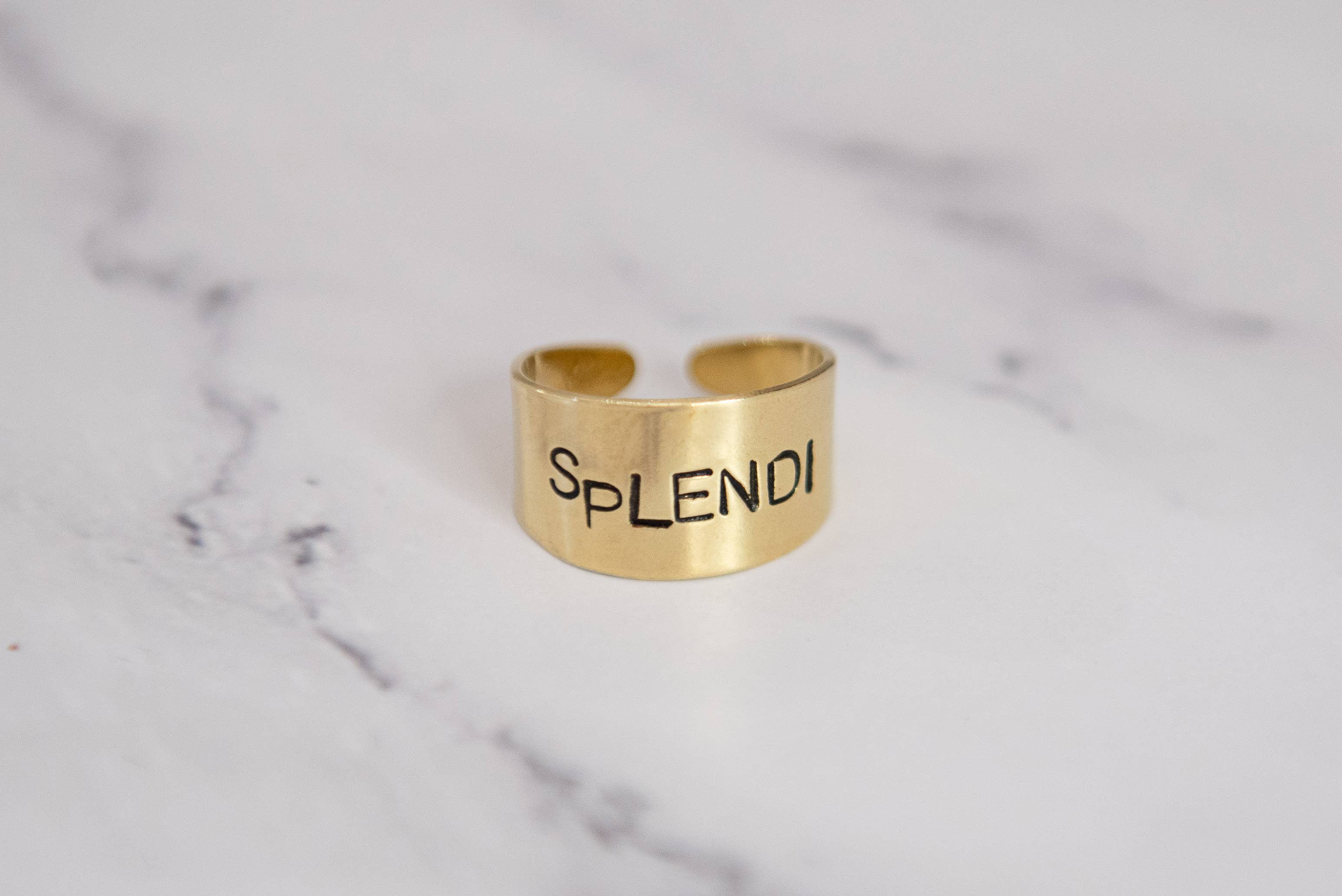 Loti jewels - Wholesale Band/Stacked Ring - LEA RING IN BRASS WITH ENGRAVING4
