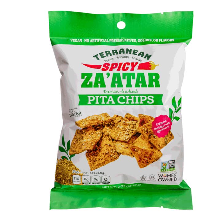 Terranean Herbs & Spices - Wholesale Crisps - Spicy Za'atar Twice- Baked Pita Chips (2 oz.) 0