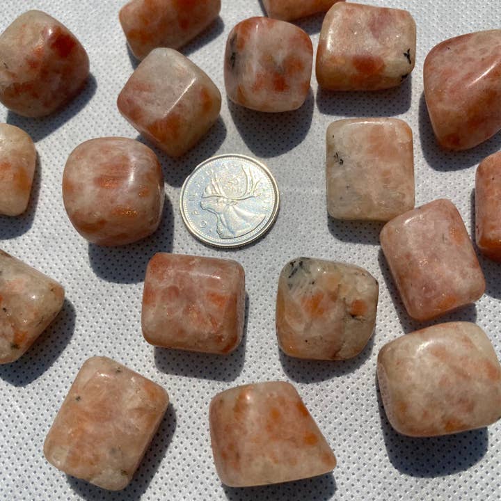 Moonbeam Healing – Großhandel Spiritueller Stein/Kristall – Sunstone Tumbled (S-M)
