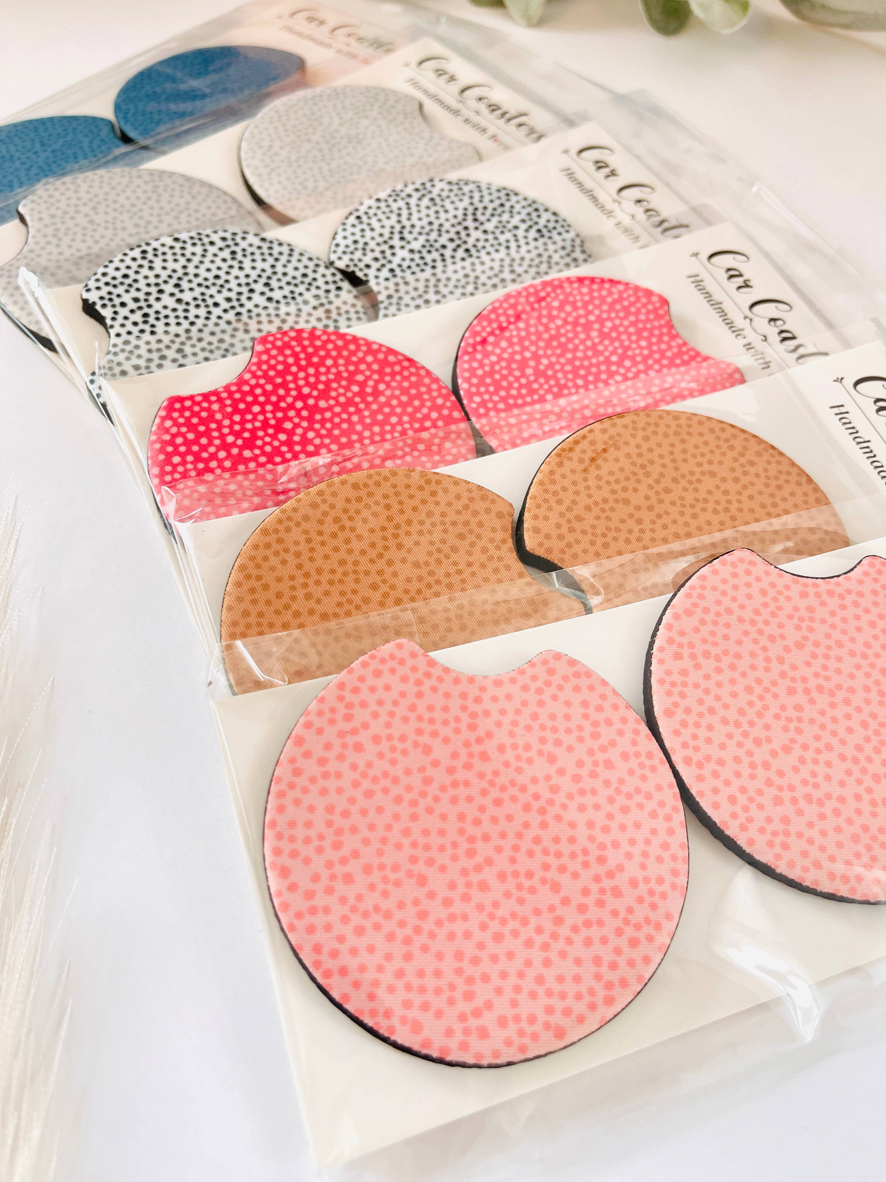 MarissaDDesigns - Wholesale Car Coaster - Women's - Dotted Neoprene Car Coasters – Trendy Cute Car Accessory18