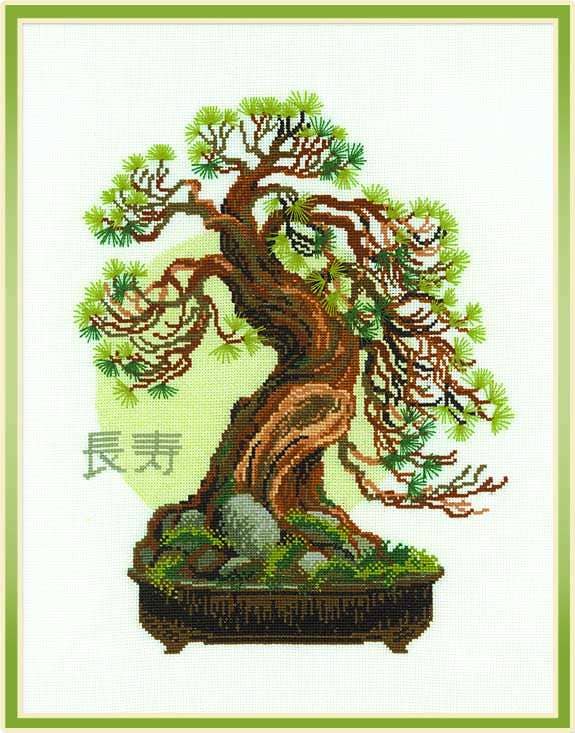 RIOLIS - Wholesale Embroidery/Cross Stitch Supplies - Cross Stitch Kit Riolis 1037 Bonsai Matsu Longevity Wish0