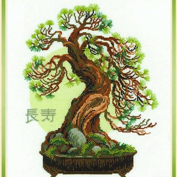 RIOLIS - Wholesale Embroidery/Cross Stitch Supplies - Cross Stitch Kit Riolis 1037 Bonsai Matsu Longevity Wish0