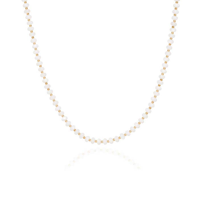 Faridah Shell 14k Gold Beaded Necklace for wholesale by Ella Palm