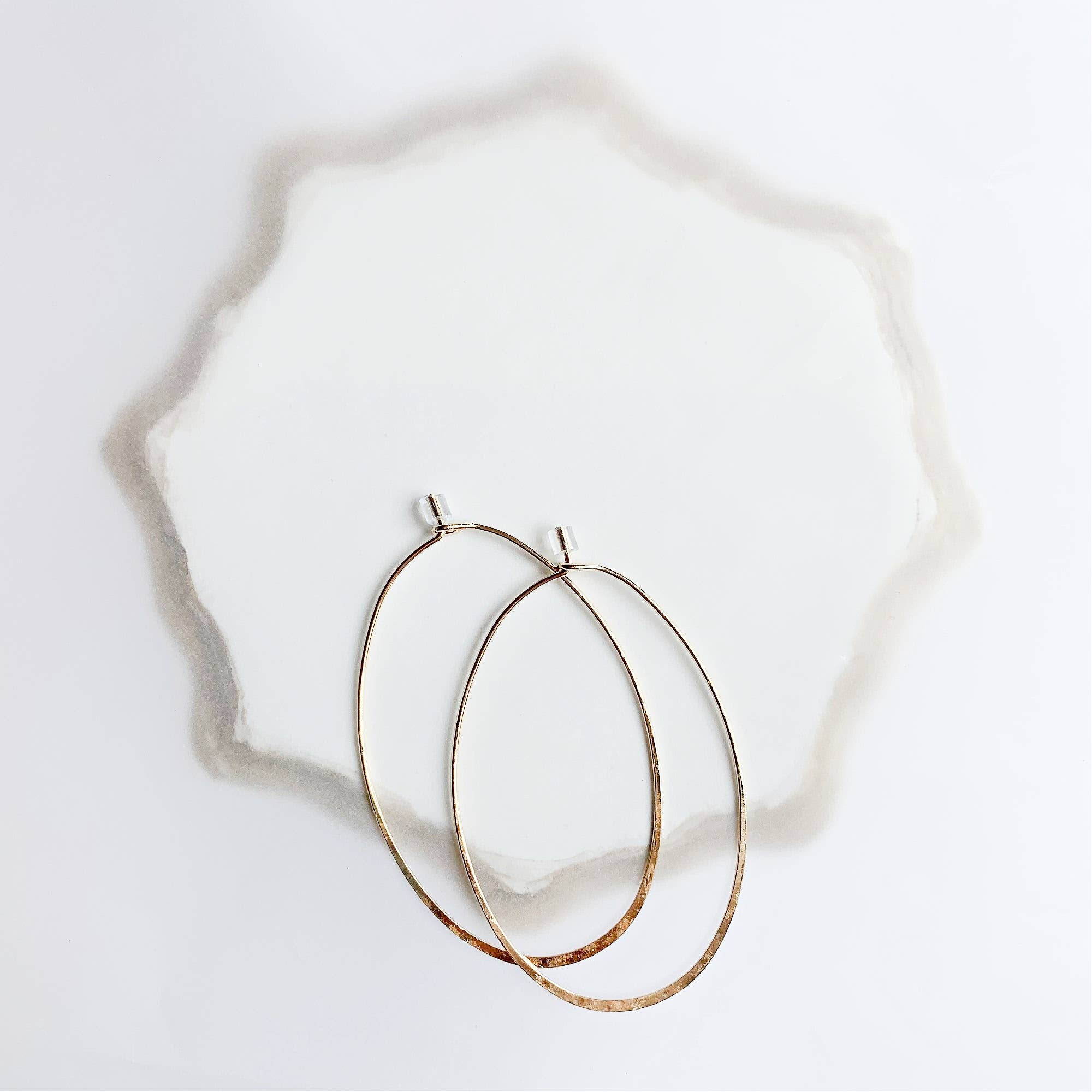Rose and Della - Wholesale Dangle Earrings - Brass Oval Hoop Earrings4