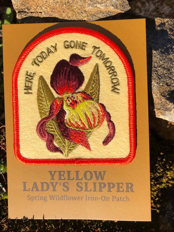 Parche con forma de orquídea Yellow Lady's Slipper para venta al por mayor de Solstice Handmade