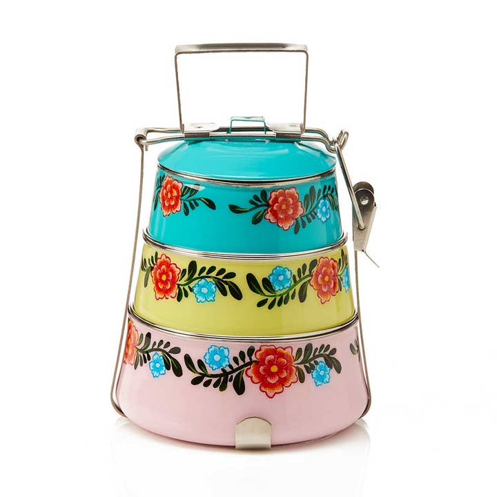Bright Floral Tiffin Lunch Set and other Purchase Wholesale tiffin. Free Returns & Net 60 Terms on Faire trending on Faire.