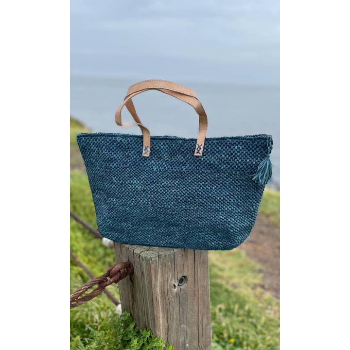 HOSS - Wholesale Tote bag – Women's - Hoss Blue Raffia Tote Bag3