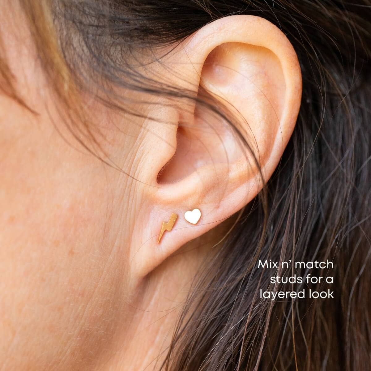 SoulKu - Vente Parures de bijoux - Ensemble Cadeau : Boucles d'Oreilles Clous Cœur en Or & Bol en Quartz Rose3