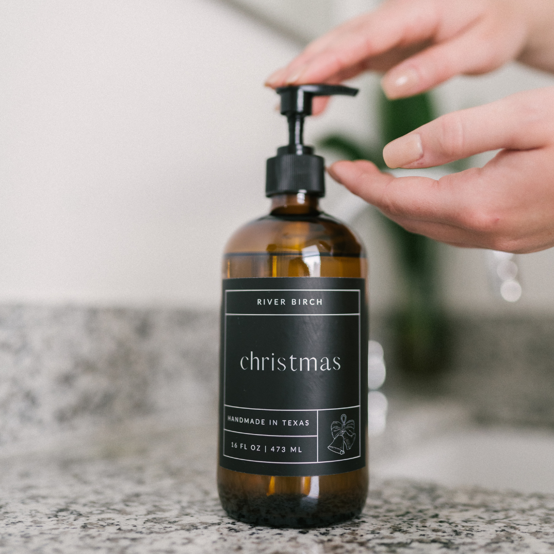 River Birch Candles – wholesale Handtvål – Jul - 16 oz bärnstensglas - handgjord - handtvätt 2