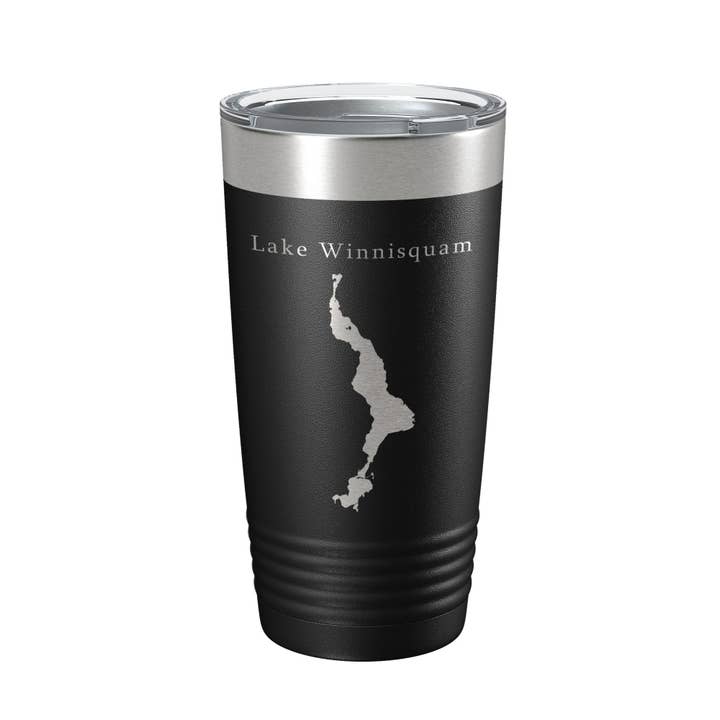 Tasse de voyage avec carte du lac Winnisquam, tasse à café isolée gravée au laser, 20 oz, Laconia, New Hampshire pour la vente par CarveBright