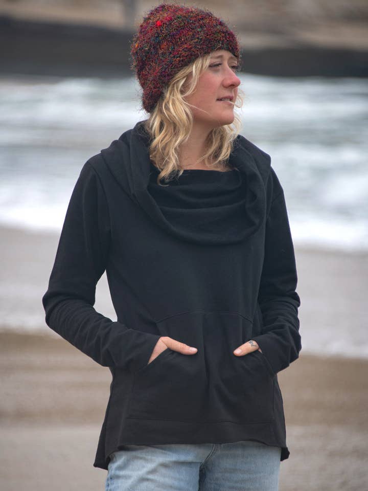 Cowl Neck Sweatshirt for wholesale by Zig Zag Asian Collection